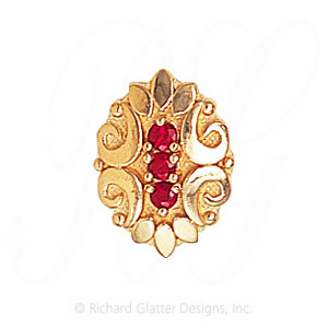 GS535 R - 14 Karat Gold Ruby Slide 